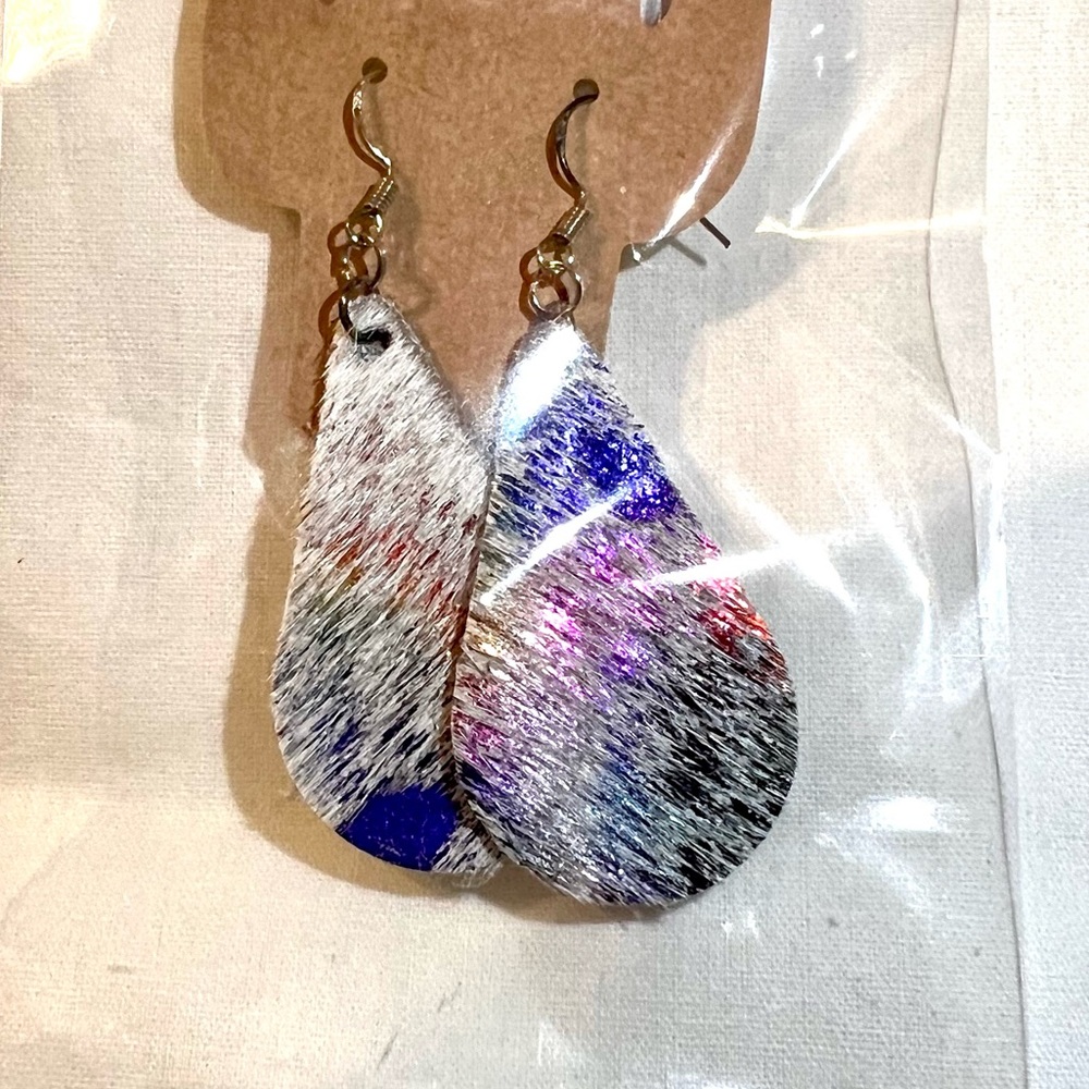Hand made 100% leather earrings